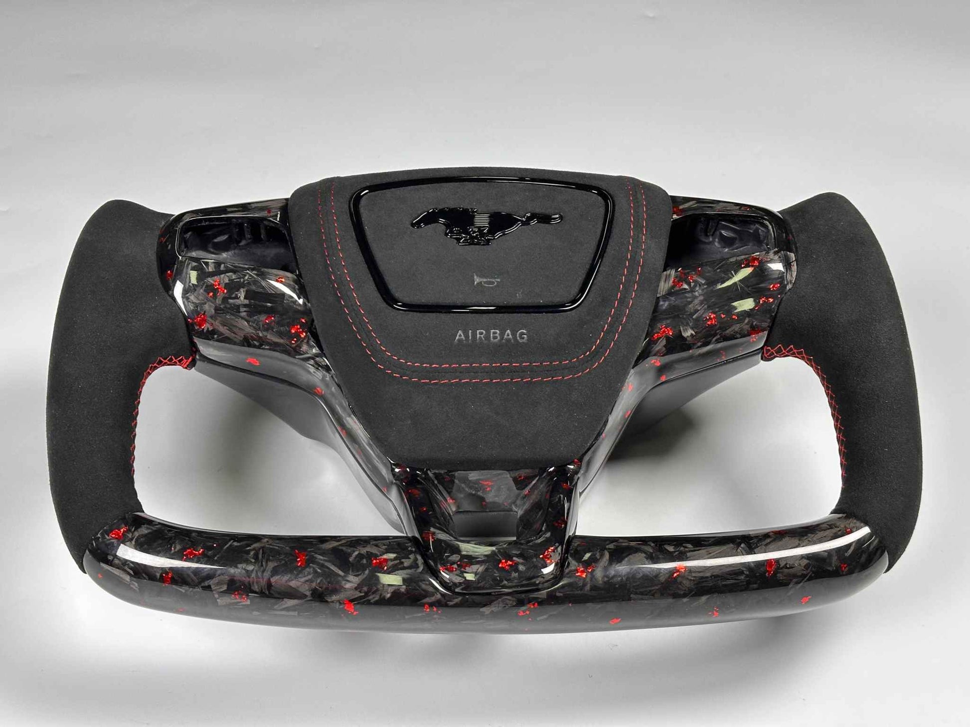 Ford OEM Yoke steering wheel for Mustang Mach-E with carbon fiber and suede finish