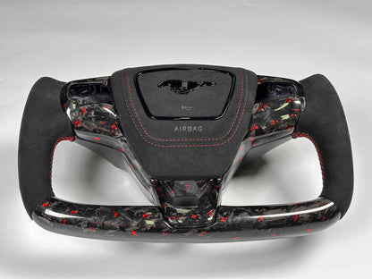 Ford OEM Yoke steering wheel for Mustang Mach-E with carbon fiber and suede finish