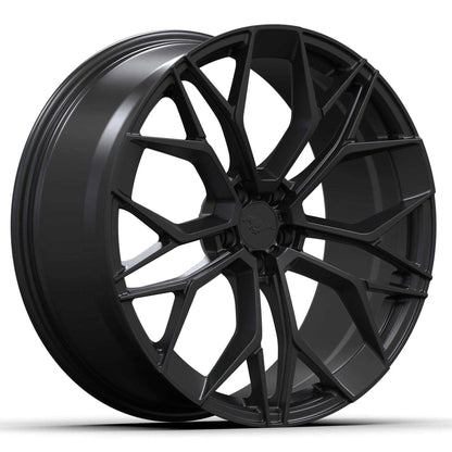 Custom forged Al6061-T6 aluminum wheel for Mustang Mach-E with a sleek black multi-spoke design