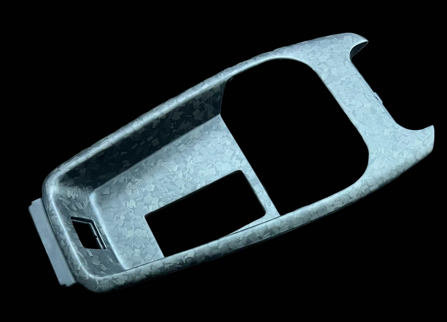 Mustang Mach-E wireless console replacement in textured carbon fiber finish