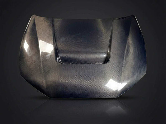 Shelby Style Fiber Hood for 2021-2025 Ford Mustang Mach-E with lightweight carbon fiber design