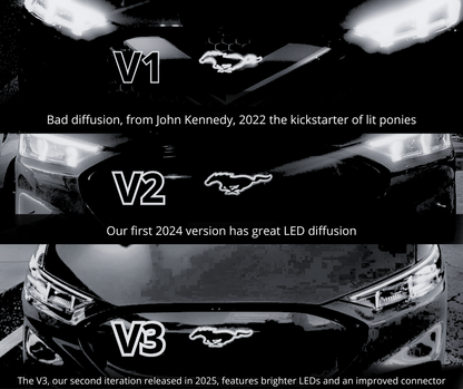 Light-up Pony V3 warranty notice with replacement and upgrade options