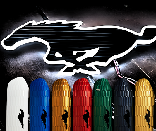 Non-GT 3D Grill kit with illuminated horse emblem in multiple colors for car front end customization