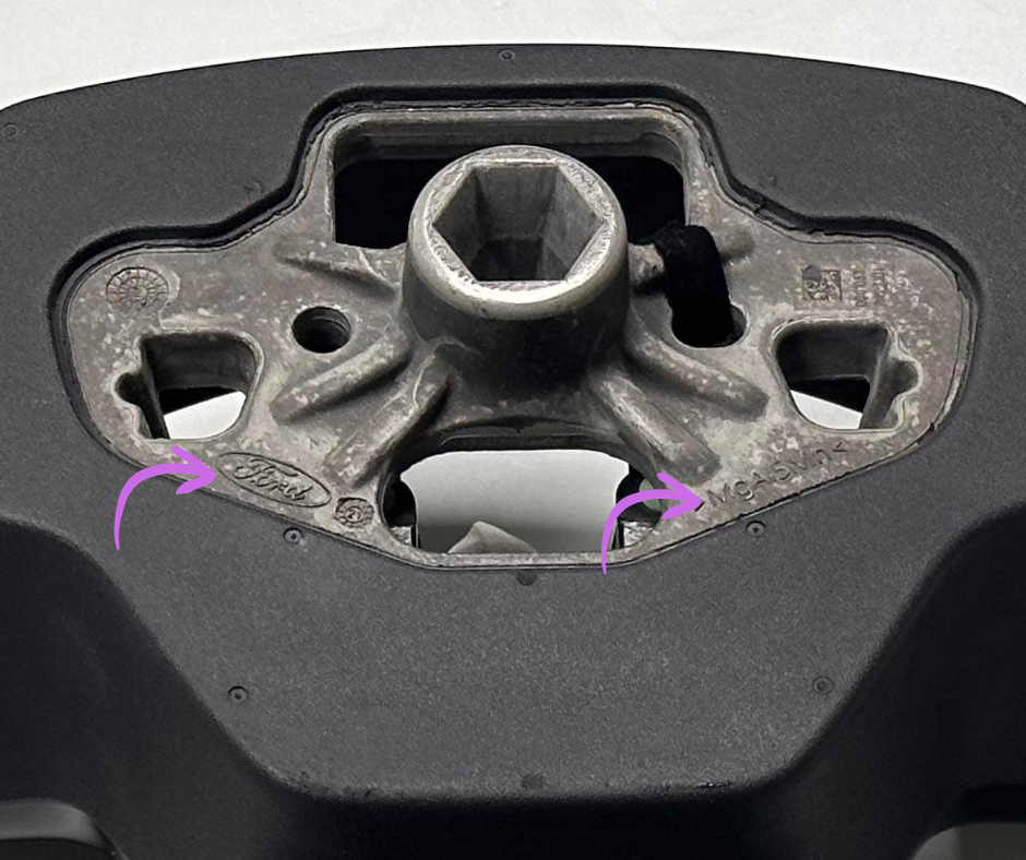 Custom made steering wheel for Mustang Mach-E (2021-2025) with customizable shape, grip material, and heating function